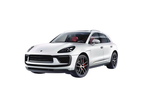 Illustration of an isolated Porsche Macan. High quality illustrationのeditorial素材