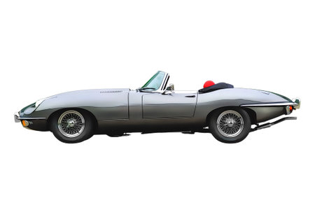Illustration of an isolated Jaguar Type E. High quality illustrationのeditorial素材