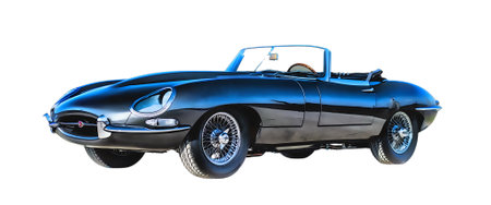 Illustration of an isolated Jaguar Type E. High quality illustrationのeditorial素材
