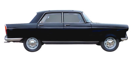 Illustration of an isolated Peugeot 404. High quality illustrationのeditorial素材