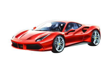 Illustration of an isolated Ferrari 458. High qualityのeditorial素材