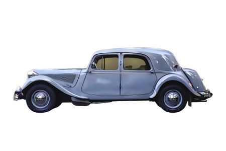 Illustration of an isolated Citroen Traction. High quality illustrationのeditorial素材