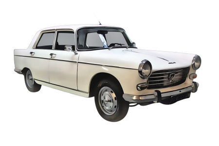 Illustration of an isolated Peugeot 404. High quality illustrationのeditorial素材
