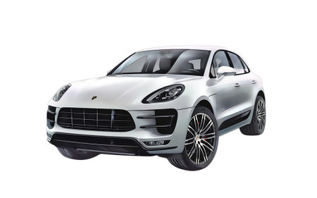 Illustration of an isolated Porsche Macan. High quality illustrationのeditorial素材