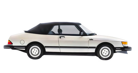 Illustration of an isolated Saab 900. High quality illustrationのeditorial素材