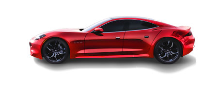 Illustration of a Fisker Karma Revero. High quality illustrationのeditorial素材