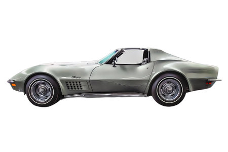 Illustration of an isolated Chevrolet Corvette Stingray. High quality illustrationのeditorial素材