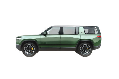 Illustration of an isolated Rivian R1. High quality illustrationのeditorial素材