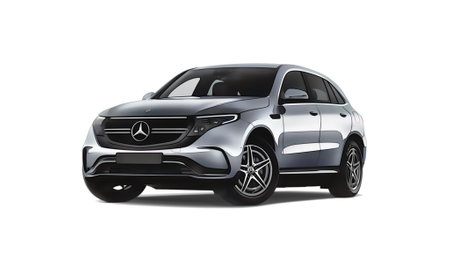 Illustration of an isolated Mercedes-Benz EQC. High quality illustrationのeditorial素材