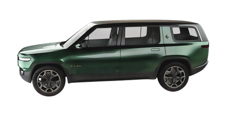 Illustration of an isolated Rivian R1. High quality illustrationのeditorial素材