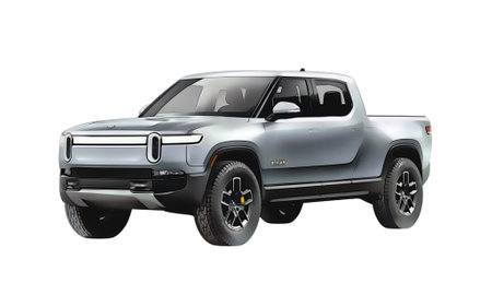 Illustration of an isolated Rivian R1. High quality illustrationの写真素材