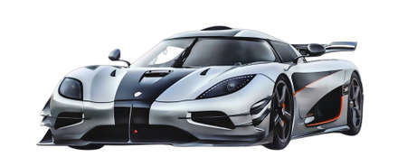 Illustration of an isolated Koenigsegg. High quality illustrationの写真素材