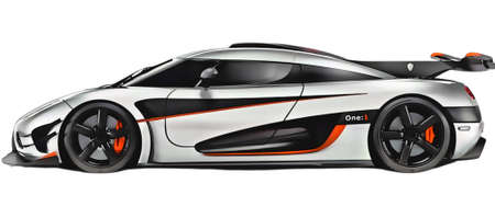 Illustration of an isolated Koenigsegg. High quality illustrationの写真素材