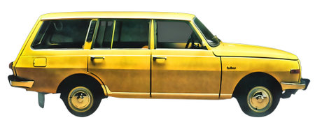 Illustration of an isolated Wartburg. High quality illustrationのeditorial素材
