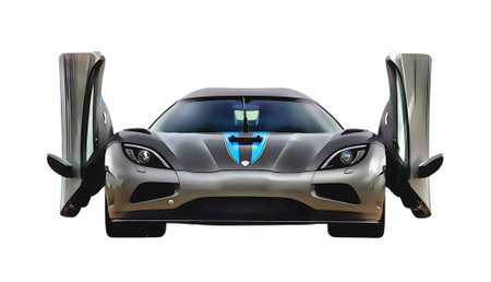 Illustration of an isolated Koenigsegg. High quality illustrationのeditorial素材