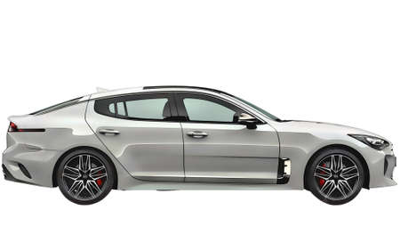 Illustration of an isolated kia stinger. High quality illustrationのeditorial素材