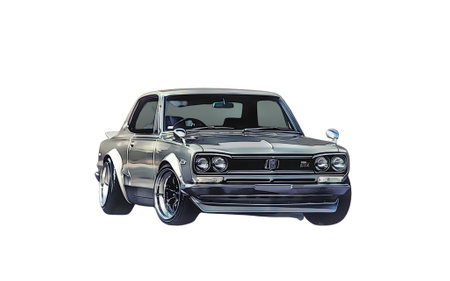 Illustration of an isolated nissan gtr. High quality illustrationのeditorial素材