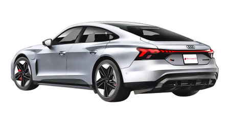 Illustration of an isolated Audi E-Tron GT. High quality illustrationのeditorial素材
