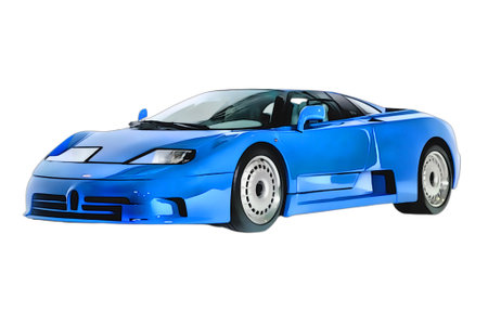 Illustration of an isolated Bugatti EB. High quality illustrationのeditorial素材