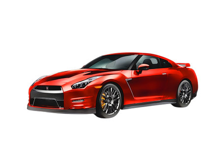 Illustration of an isolated nissan gtr. High quality illustrationのeditorial素材