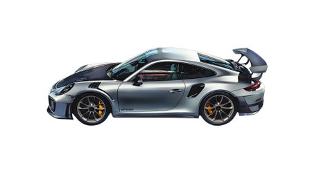 Illustration of an isolated Porsche 911 GT3. High quality illustrationのeditorial素材