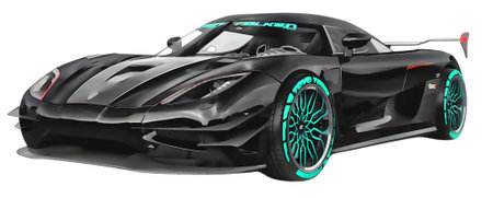 Illustration of an isolated Koenigsegg. High quality illustrationのeditorial素材