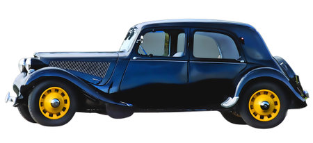 Illustration of an isolated Citroen traction. High quality illustrationのeditorial素材