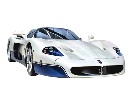 Illustration of an isolated Maserati MC12. High quality illustrationのeditorial素材