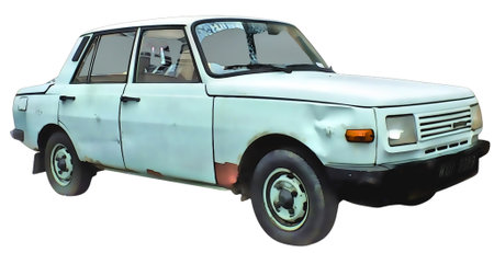 Illustration of an isolated Wartburg. High quality illustrationのeditorial素材