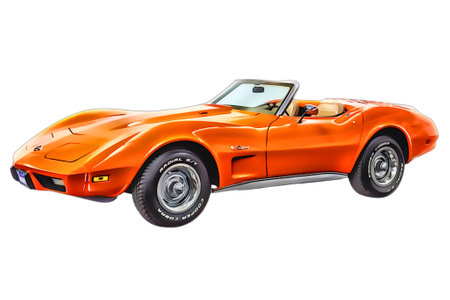 Illustration of an isolated Chevrolet Corvette Stingray. High quality illustrationのeditorial素材