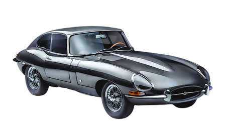 Illustration of an isolated Jaguar E-Type. High qualityのeditorial素材