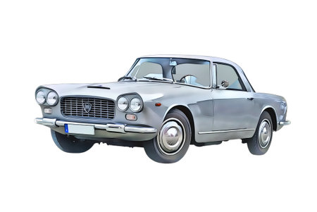 Illustration of a Volvo P1800. High quality illustrationのeditorial素材