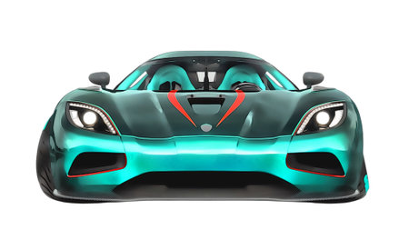 Illustration of an isolated Koenigsegg. High quality illustrationのeditorial素材