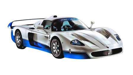 Illustration of an isolated Maserati MC12. High quality illustrationのeditorial素材