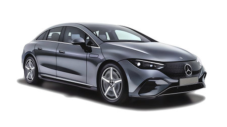 Illustration of an isolated Mercedes-Benz EQS. High quality illustrationのeditorial素材