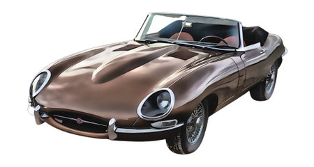 Illustration of an isolated Jaguar Type E. High quality illustrationのeditorial素材