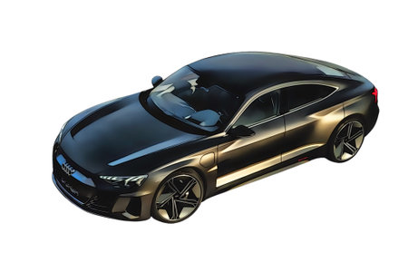 Illustration of an isolated Audi E-Tron GT. High quality illustrationのeditorial素材
