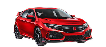 Illustration of an isolated Honda civic r. High quality illustrationのeditorial素材
