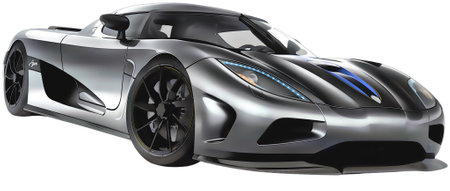 Illustration of an isolated Koenigsegg. High quality illustrationのeditorial素材