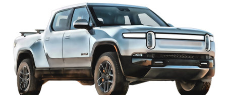 Illustration of an isolated Rivian R1. High quality illustration