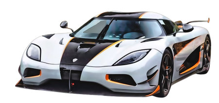 Illustration of an isolated Koenigsegg. High quality illustrationのeditorial素材