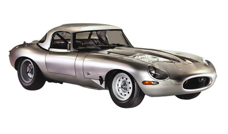 Illustration of an isolated Jaguar E-Type. High qualityのeditorial素材