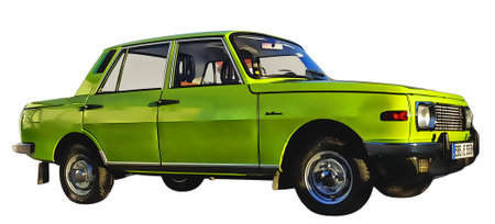 Illustration of an isolated Wartburg. High quality illustrationのeditorial素材
