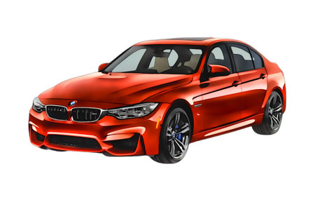 Illustration of an isolated bmw m3. High quality illustrationのeditorial素材