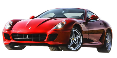 Illustration of an isolated Ferrari F12. High quality illustrationのeditorial素材