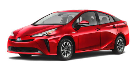 Illustration of an isolated Toyota Prius. High quality illustrationのeditorial素材