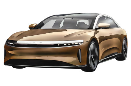 Illustration of an isolated Lucid Air. High quality illustrationのeditorial素材