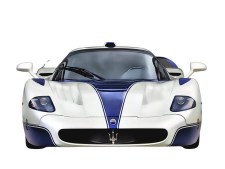 Illustration of an isolated Maserati MC12. High quality illustrationのeditorial素材