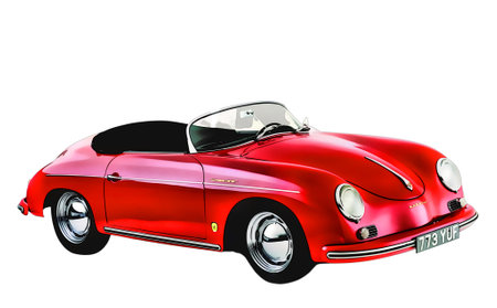 Illustration of an isolated Porsche 356. High quality illustrationのeditorial素材