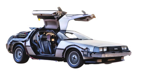 Illustration of an isolated Delorean DMC12. High quality illustrationのeditorial素材